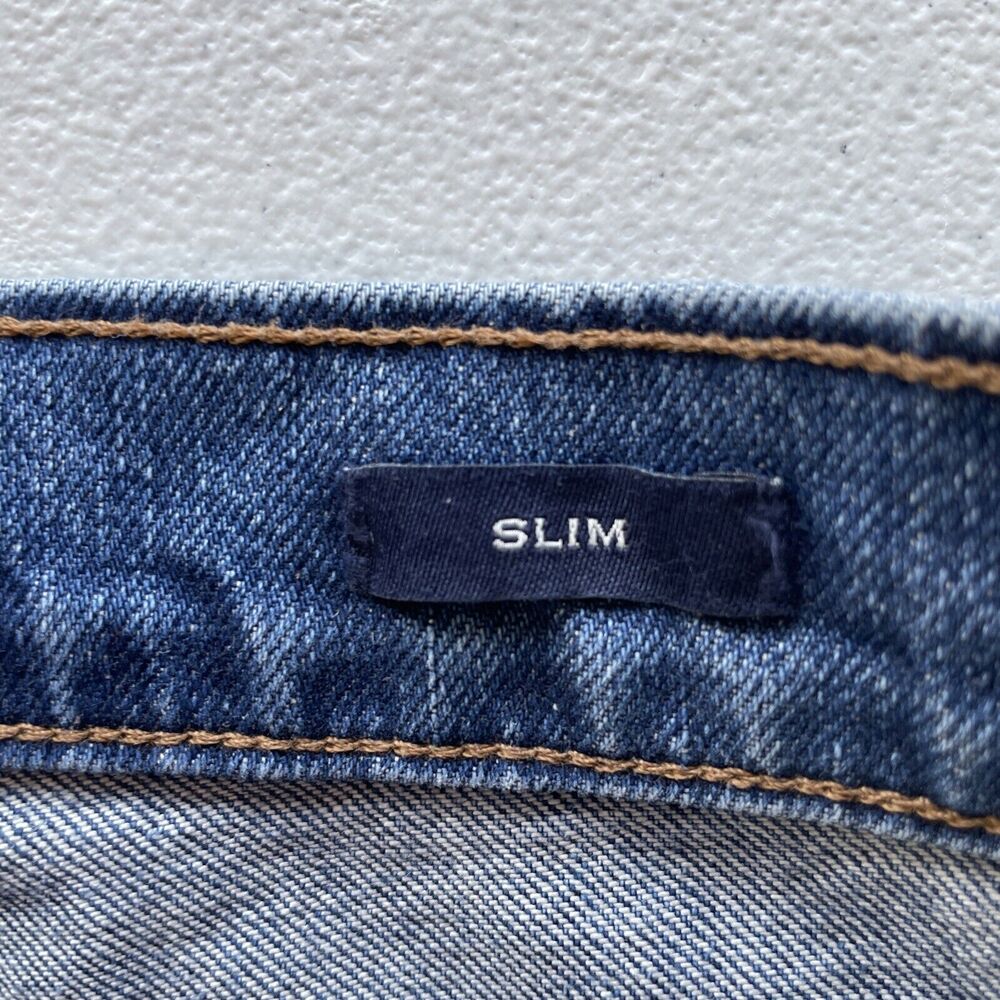 J.Crew Factory Jeans Men Slim Straight Flex 32X34 (33.5X33.5 Actual) Blue Denim - Picture 6 of 13